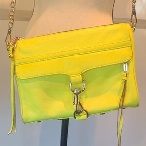 Rebecca Minkoff Neon Yellow Leather Crossbody Bag
